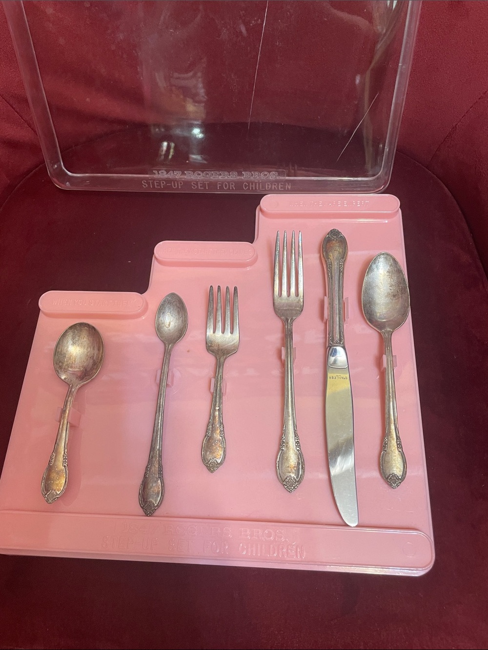 Rogers 1847 Child’s Six-Piece Silverplate  step up Flatware Set. Vintage!